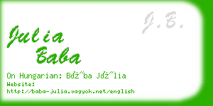 julia baba business card